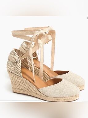 J. Crew Factory Espadrille Ankle-Tie Wedge Sandals